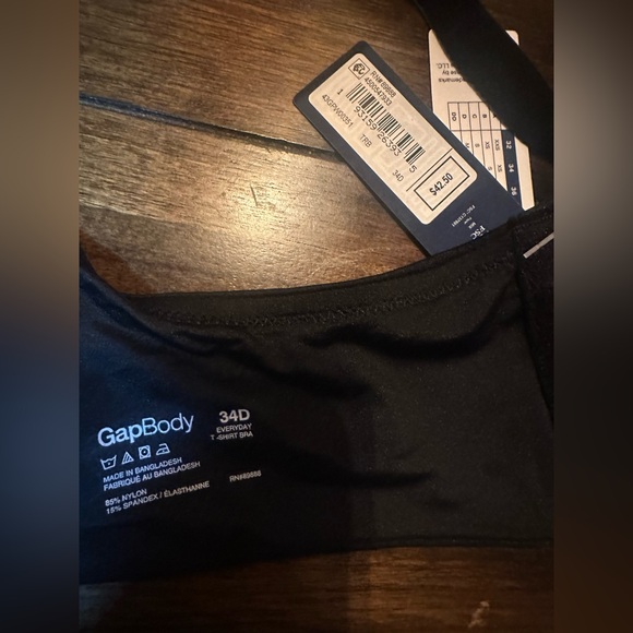 Gap Body Black Seamless T-Shirt Bra with Adjustable Straps - Picture 5 of 5